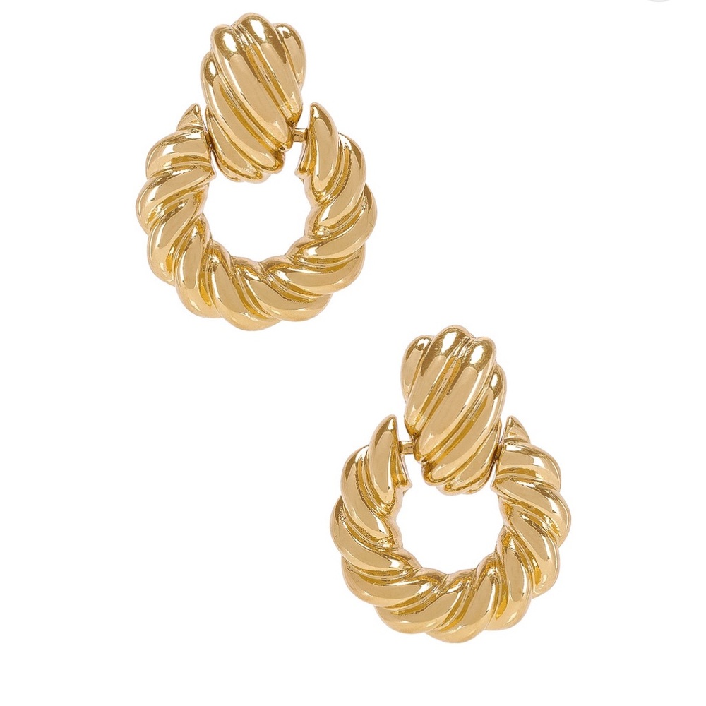 Twisted Gold Cable Hoop Earrings